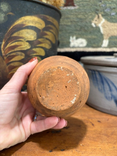 Antique Ovoid Redware Bank | c1850-1880