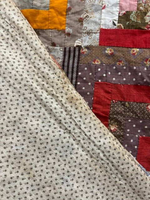 Antique Log Cabin Quilt | c. 1890–1910 | 74 × 76"