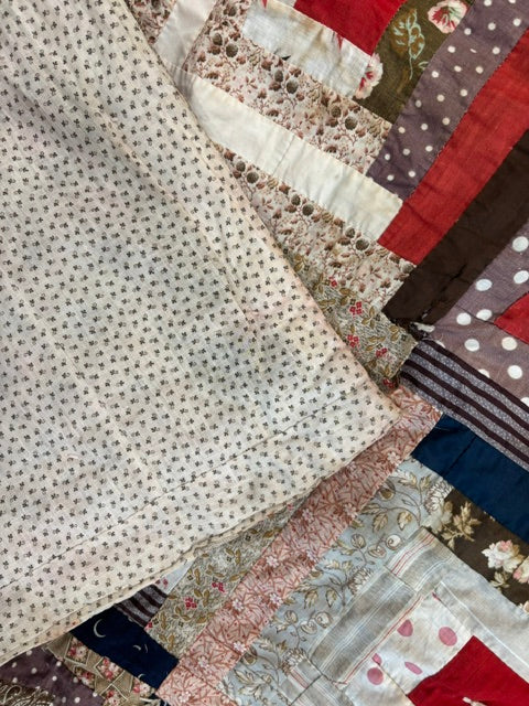 Antique Log Cabin Quilt | c. 1890–1910 | 74 × 76"