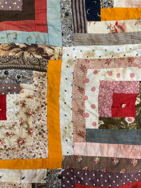 Antique Log Cabin Quilt | c. 1890–1910 | 74 × 76"